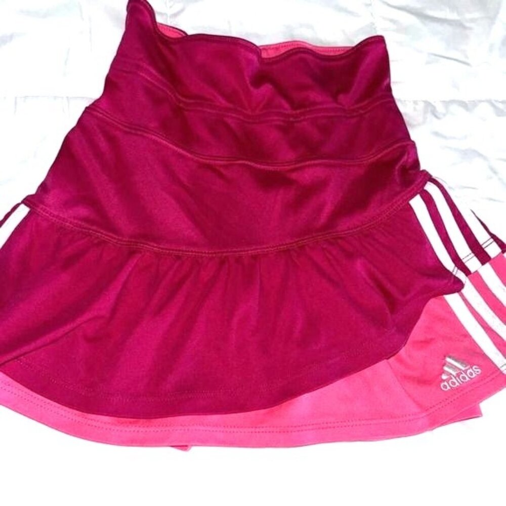 Adidas Girls Skort Size 6 Pink Athletic Tennis Polyester Blend